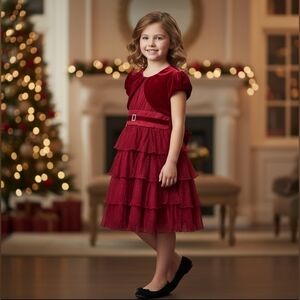 Elegant Red Kids Dress